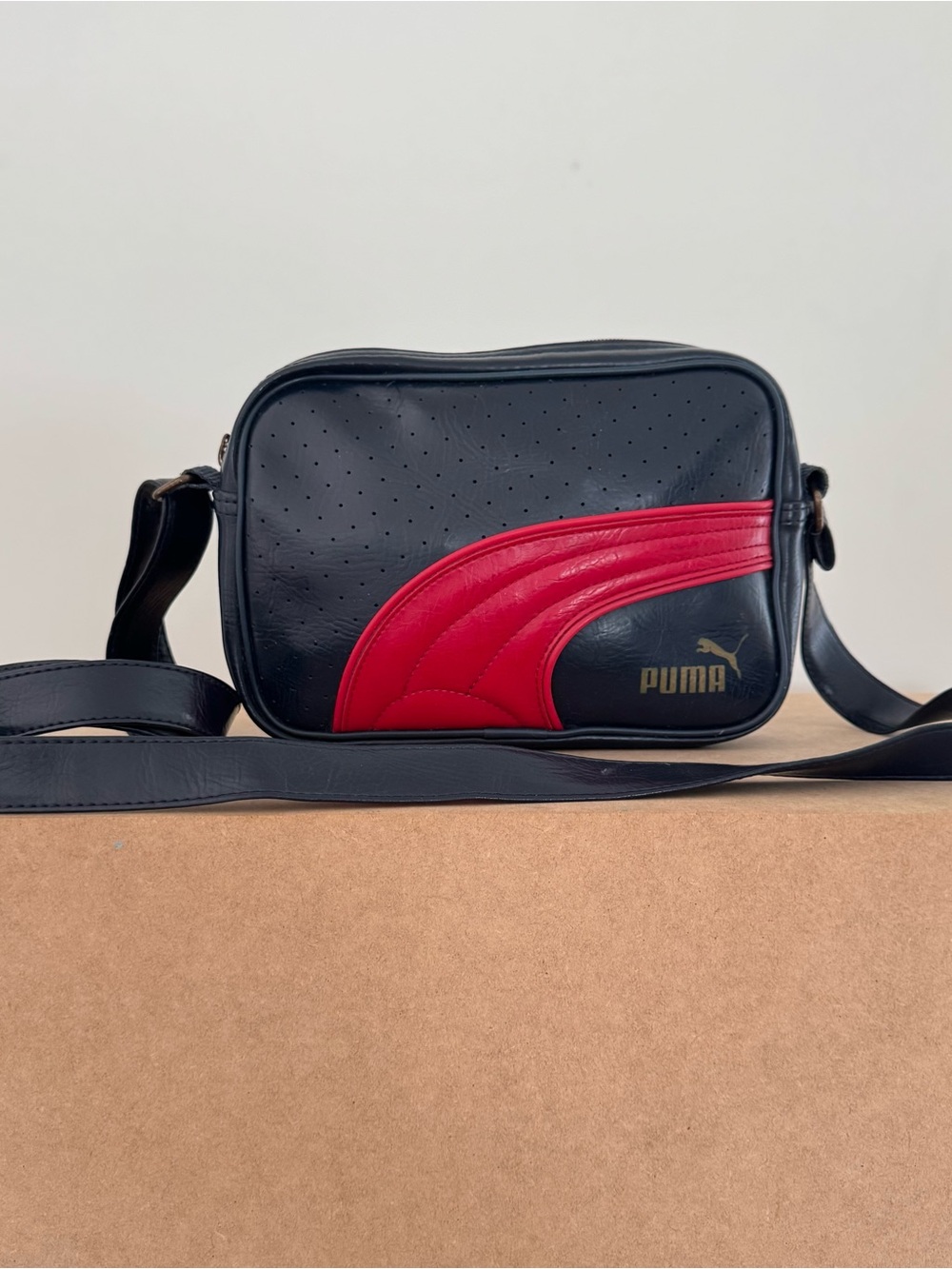 Puma Black and Red Messenger Crossbody Bag